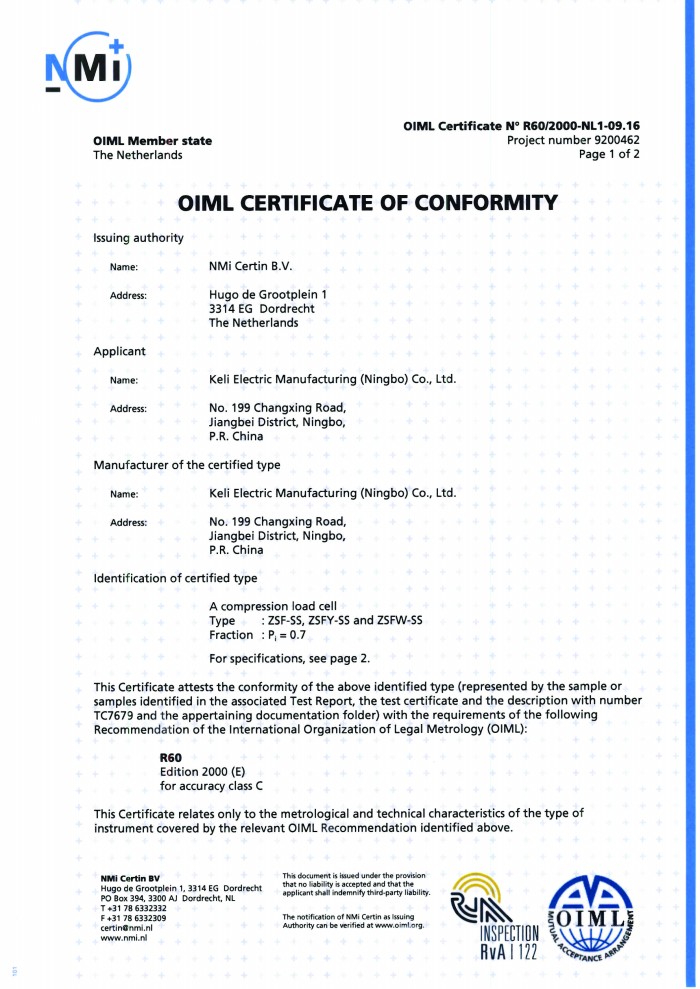 OIML-ZSF-SS、ZSFY-SS、ZSFW-SS